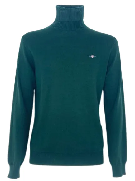 PULLOVER UOMO VERDE COLLO ALTO