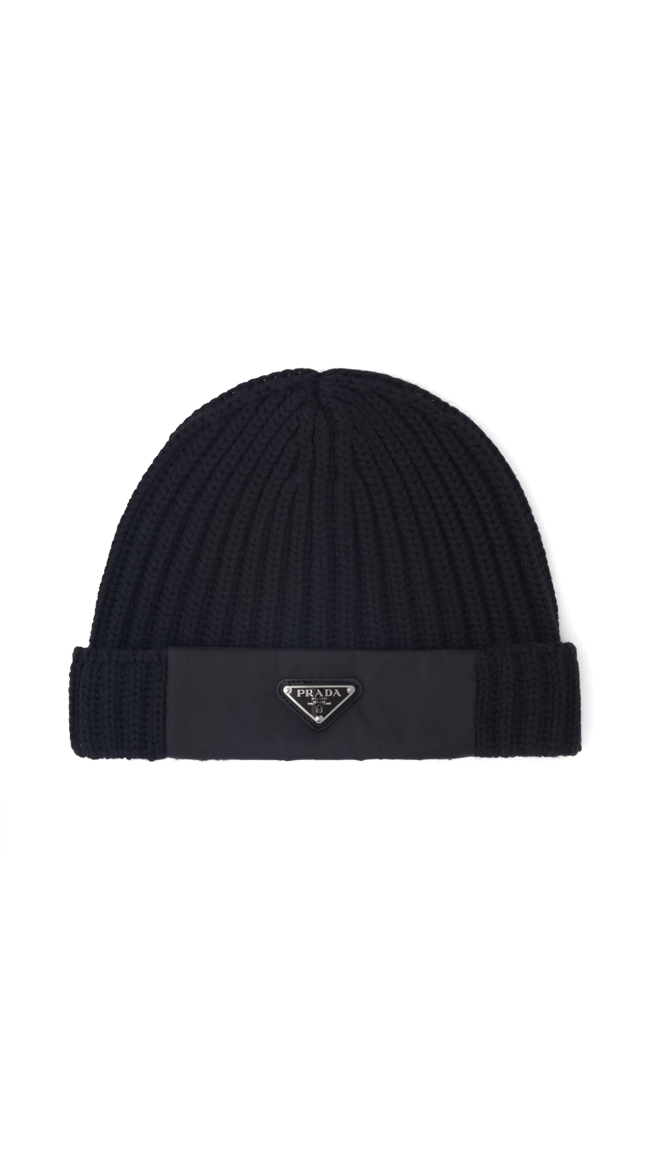 Re-Nylon Gabardine and Wool Beanie - Black