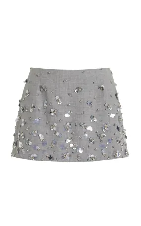 Simkhai Larissa Combo Mini Skirt in Heather Gray