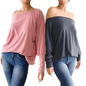 SOLANA Multiway Dolman Sleeves Pullover Top