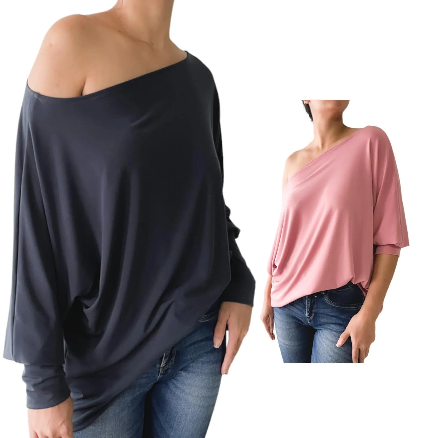 SOLANA Multiway Dolman Sleeves Pullover Top