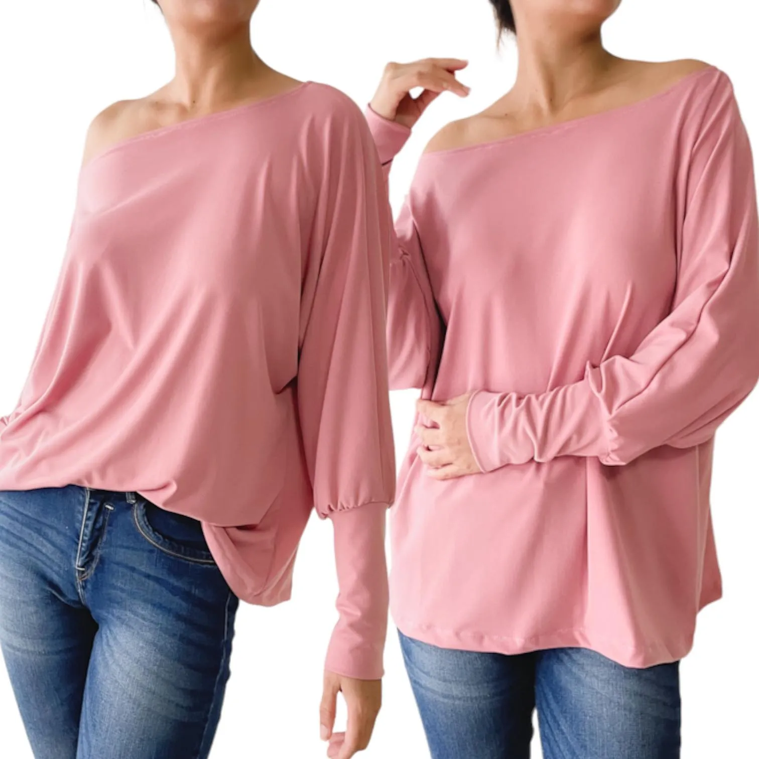 SOLANA Multiway Dolman Sleeves Pullover Top