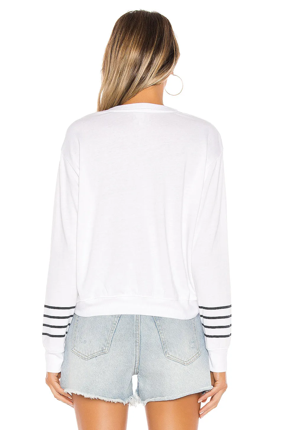 Sundry Stripes Crop Blouson Rainbow Sweatshirt