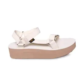 Teva Flatform Universal Up Leather White Swan Sandals - Women's