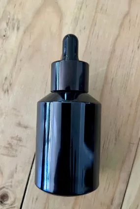 Thick black glass serum bottle with dropper 60ml