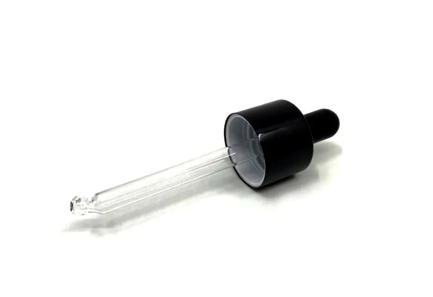 Thick black glass serum bottle with dropper 60ml