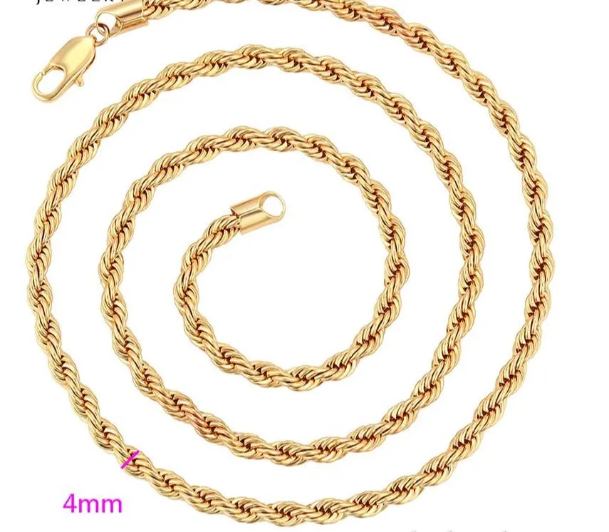 Thick Gold Rope Chain Necklace