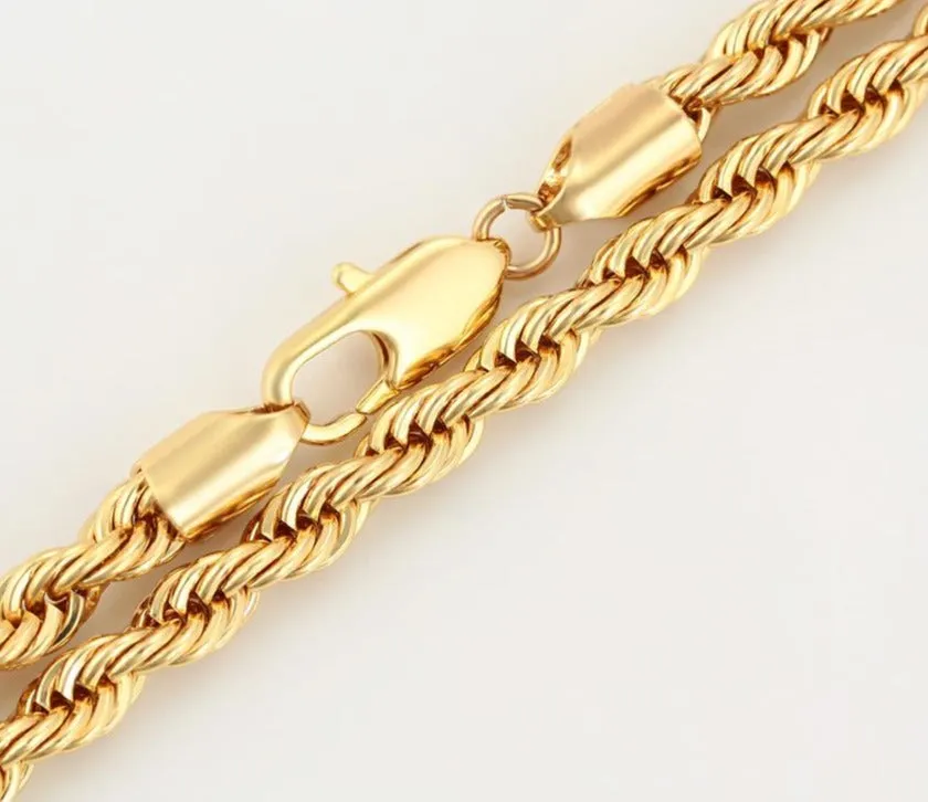 Thick Gold Rope Chain Necklace