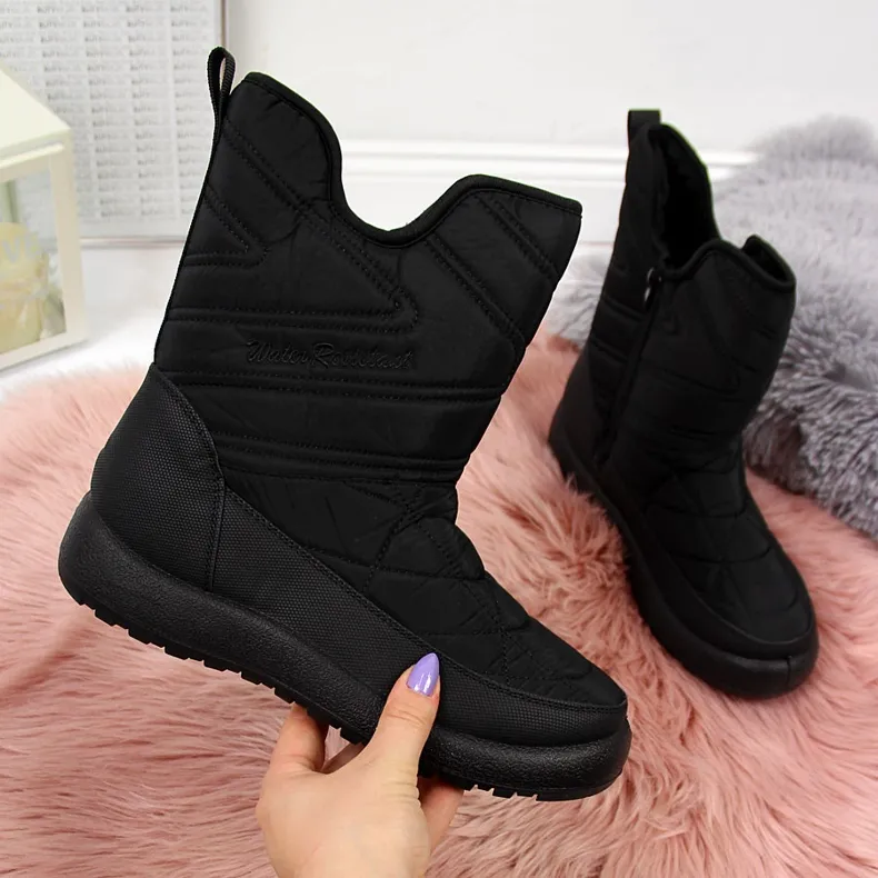 Women's black waterproof snow boots NEWS