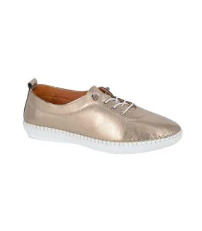 Womens/ladies metallic leather casual shoes bronze Mod Comfys