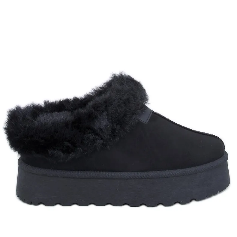 Yogi Black Fur Short Snow Boots