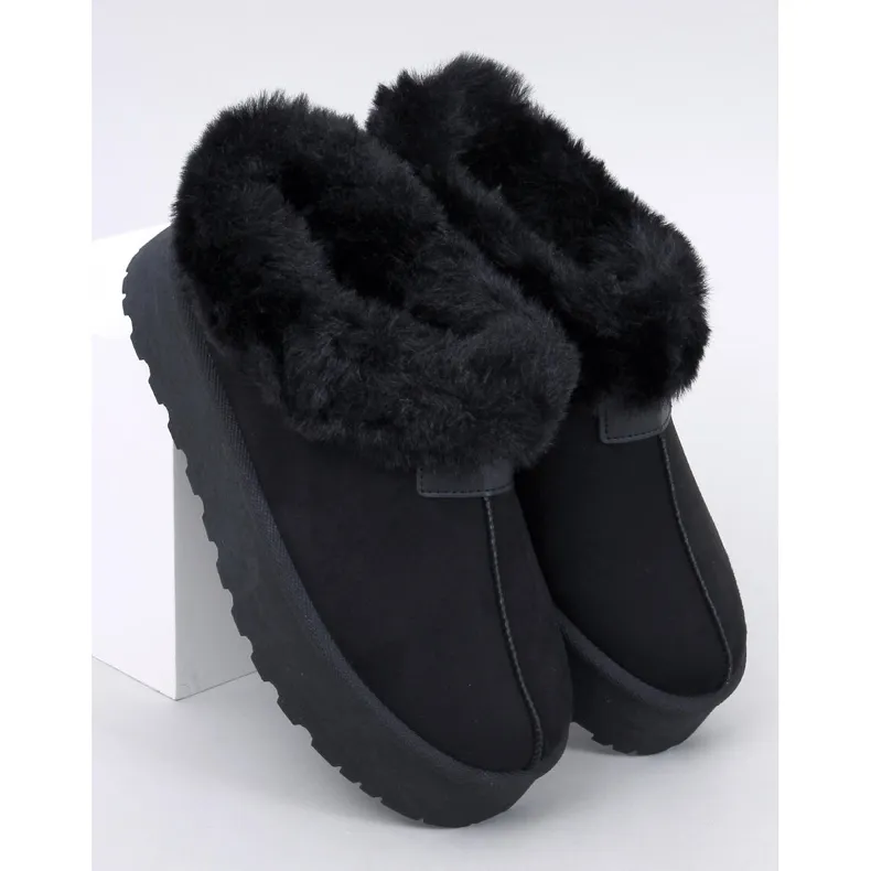 Yogi Black Fur Short Snow Boots