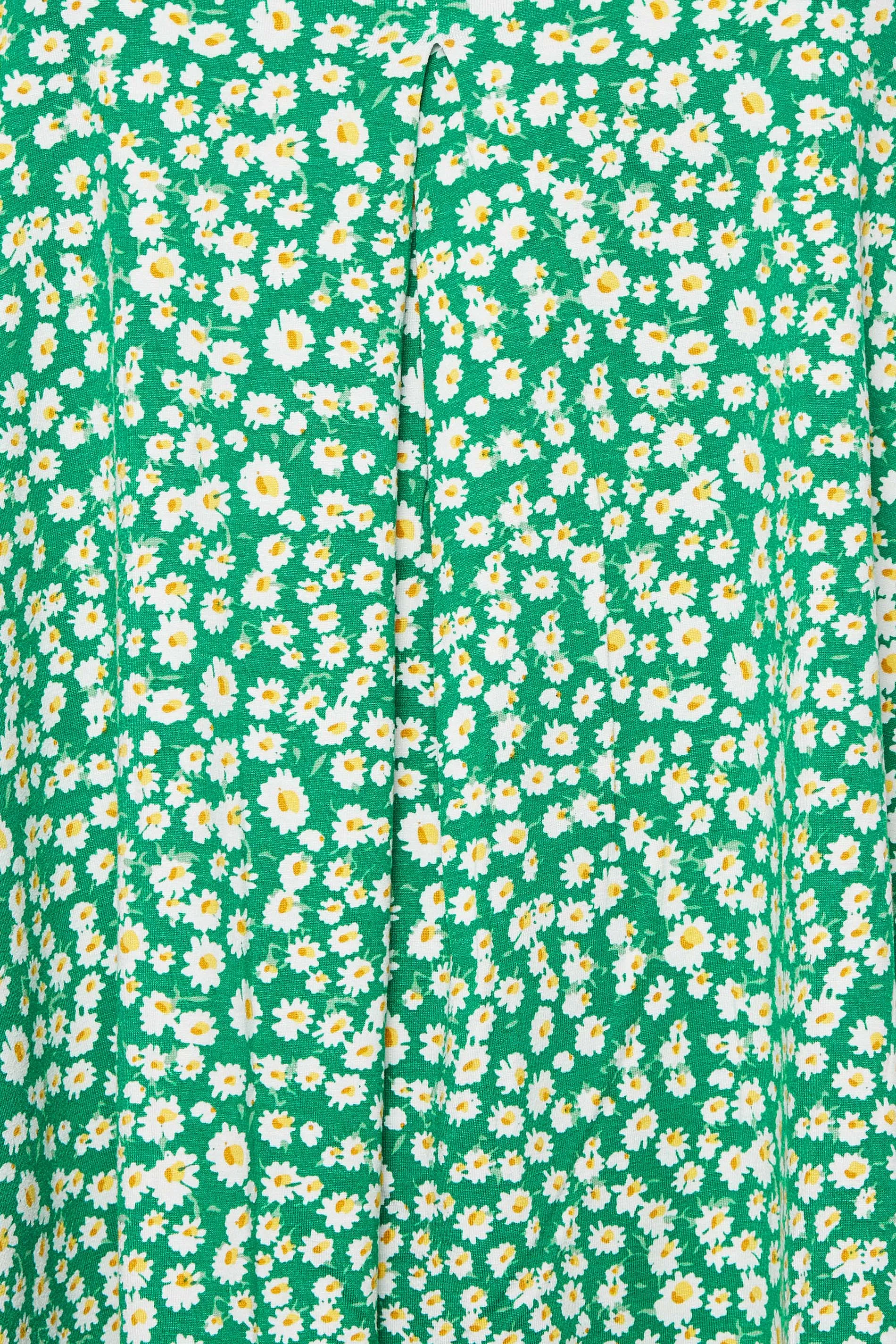 YOURS Curve Green Daisy Print Pleat Front Vest Top