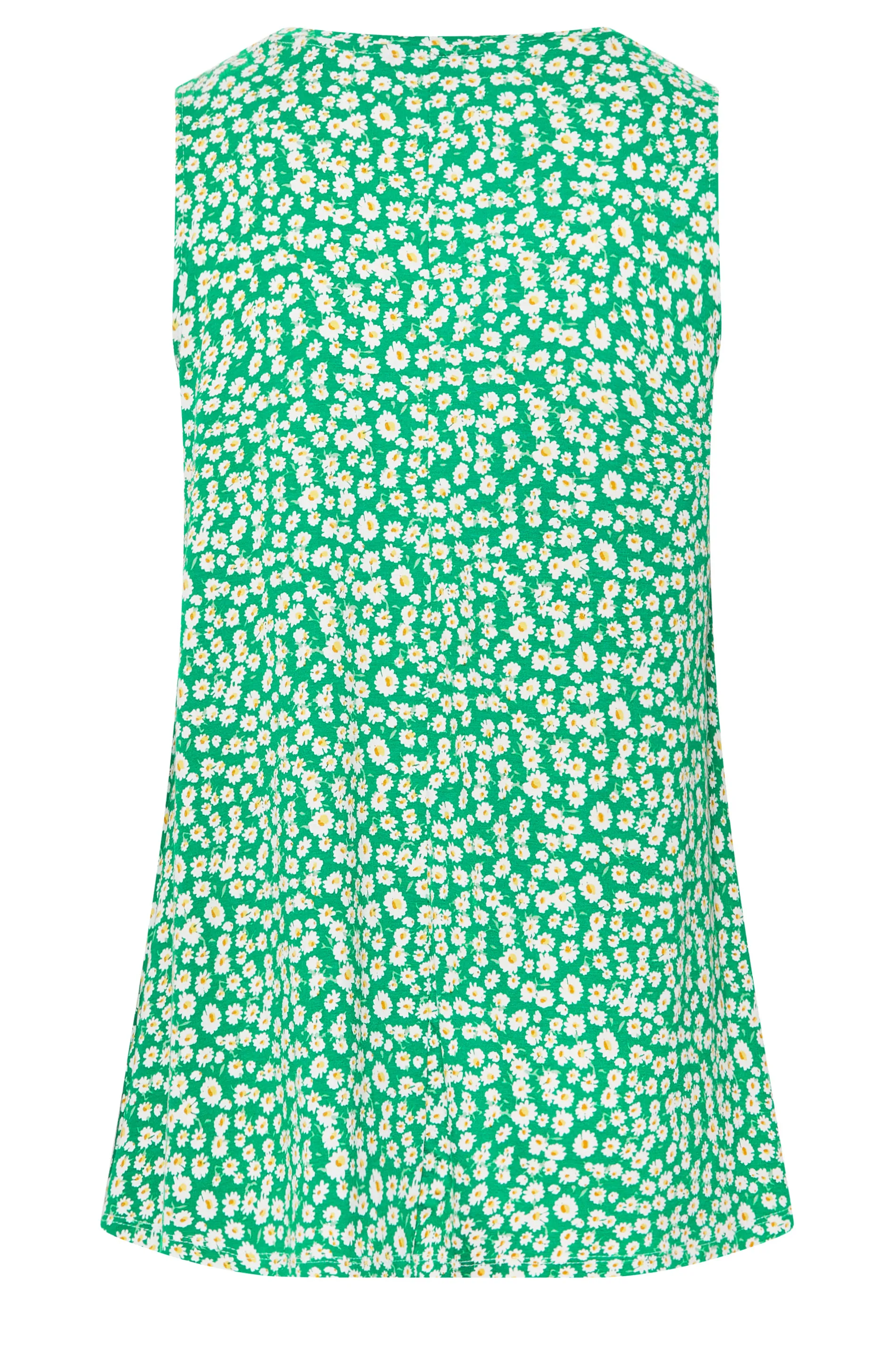 YOURS Curve Green Daisy Print Pleat Front Vest Top