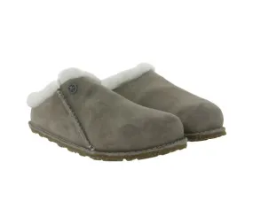 Zapatillas unisex BIRKENSTOCK Zermatt de piel auténtica con forro de piel Made in Germany ancho normal 1023099 gris