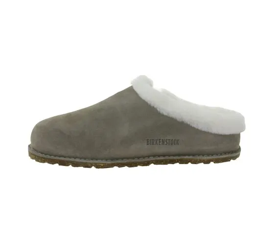 Zapatillas unisex BIRKENSTOCK Zermatt de piel auténtica con forro de piel Made in Germany ancho normal 1023099 gris